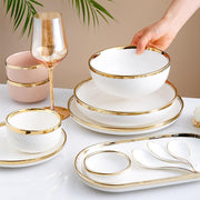 8 Pieces Dinner Set, Pink Or White-Weilai Concept-Weilai Concept