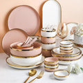 8 Pieces Dinner Set, Pink Or White-Weilai Concept-Weilai Concept