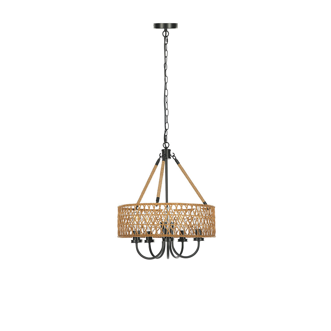 Helena Rattan Lighting 5-Light Chandelier-Weilai Concept