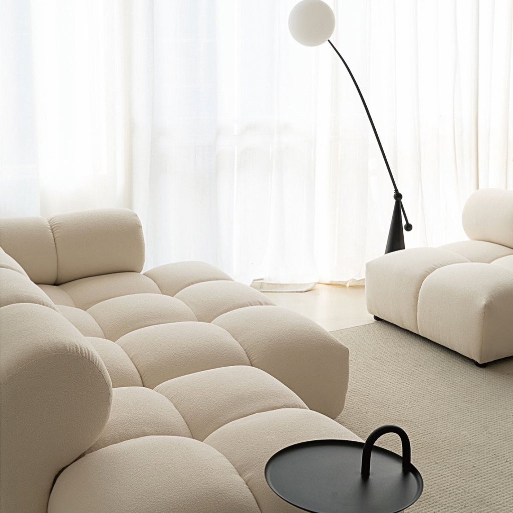 Lysander Velvet Module Three Seater, Four Seater, Five Seater Sofa, Corner Sofa, White with french connection corner sofa