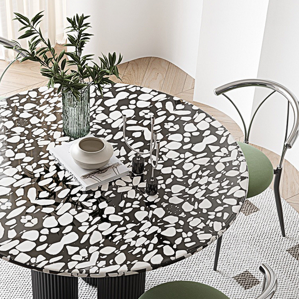 Martinez Small Round Dining Table, Marble with 4-8 seater extending dining table