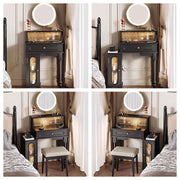 Scarlett Dressing Table With Side Cabinet & LED Mirror-Weilai Concept