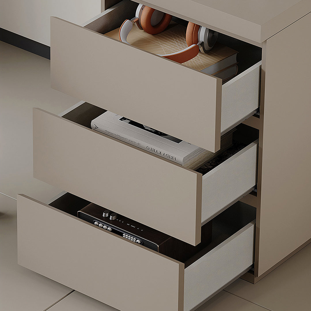 Jamal Office Desk With Storage & Office Chair, Solid Wood with best home office desks