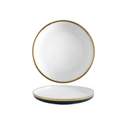 9 Piece Dinner Set, White And Dark Blue-Weilai Concept-Weilai Concept