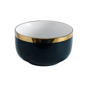 9 Piece Dinner Set, White And Dark Blue-Weilai Concept-Weilai Concept
