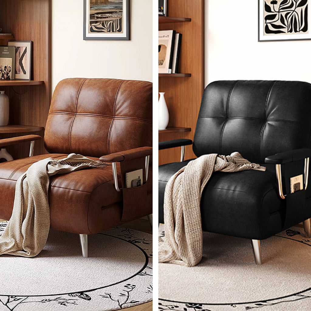 Riley Single Sofa Bed, Two Seater Sofa Bed, Black Leather with homebase sofa beds