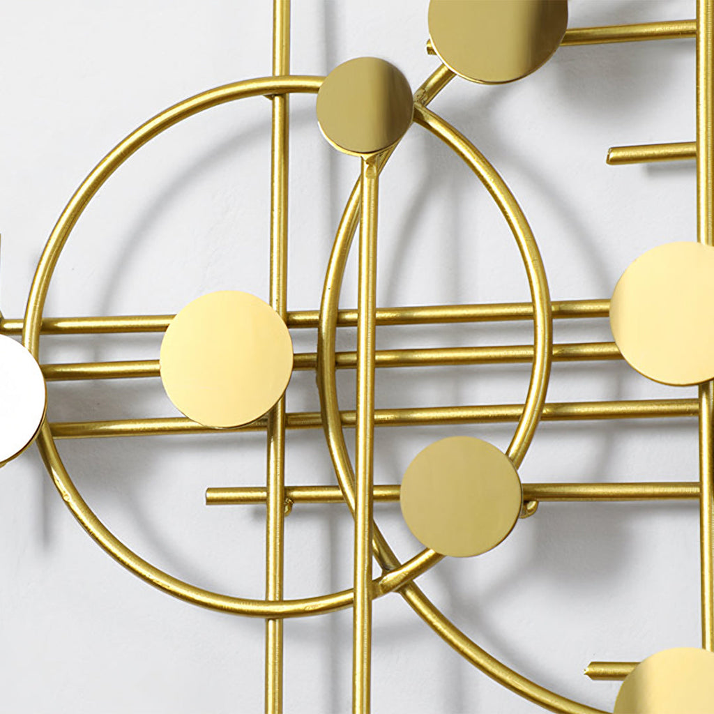 Cohen Art Deco Gold Wall Clock, Silent Clock, Horizontal Or Vertical with narrow sideboard