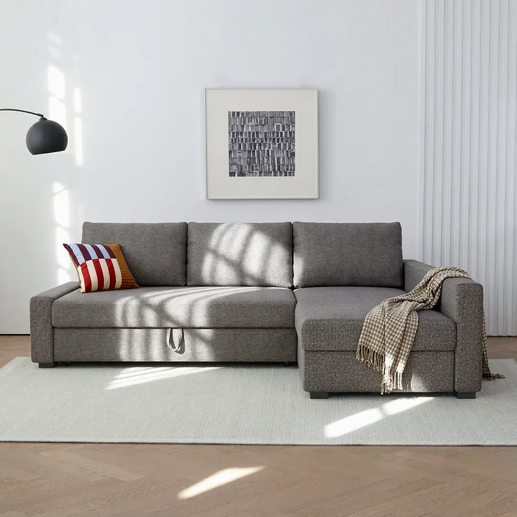 Edwards Three Seater Corner Sofa Bed With Storage, Linen