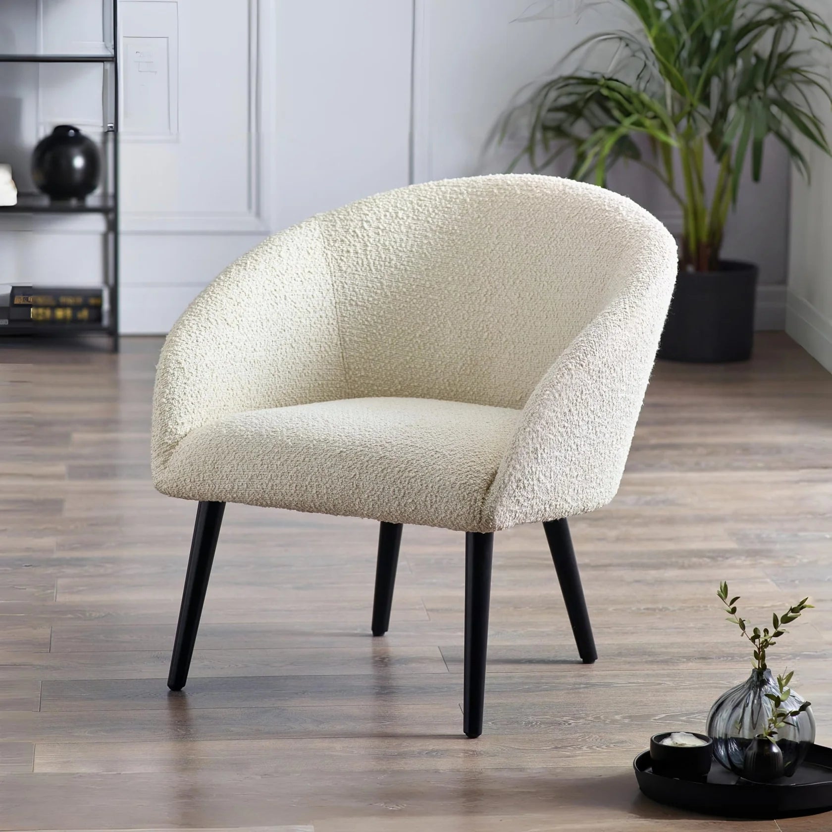 Amari Boucle Accent Chair - Ivory