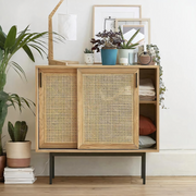 Acacia Cane Rattan Sideboard - walnut sideboards
