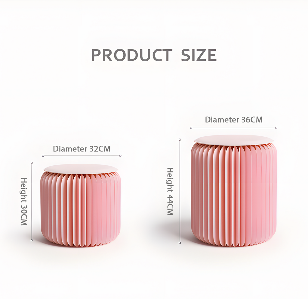 Accordion Stool Spring Pink-Weilai Concept-Weilai Concept