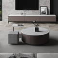 Alvis Coffee Table Set With Stool, Sintered Stone-Weilai Concept-Weilai Concept