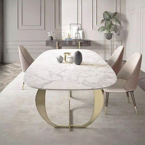 Arpen Dining Table, Marble, Dining Table Set - round dining table and chairs