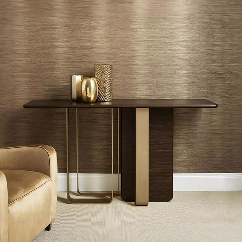 Barbican Console Table, Gold And Rosewood-Weilai Concept-Weilai Concept