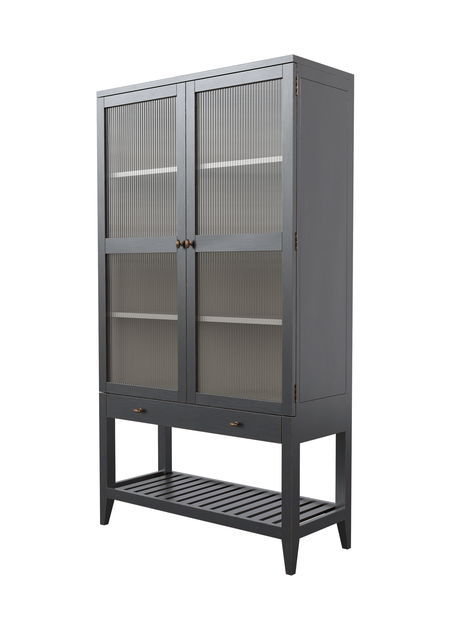 Barwick 2 Door 1 Drawer Glazed Cabinet