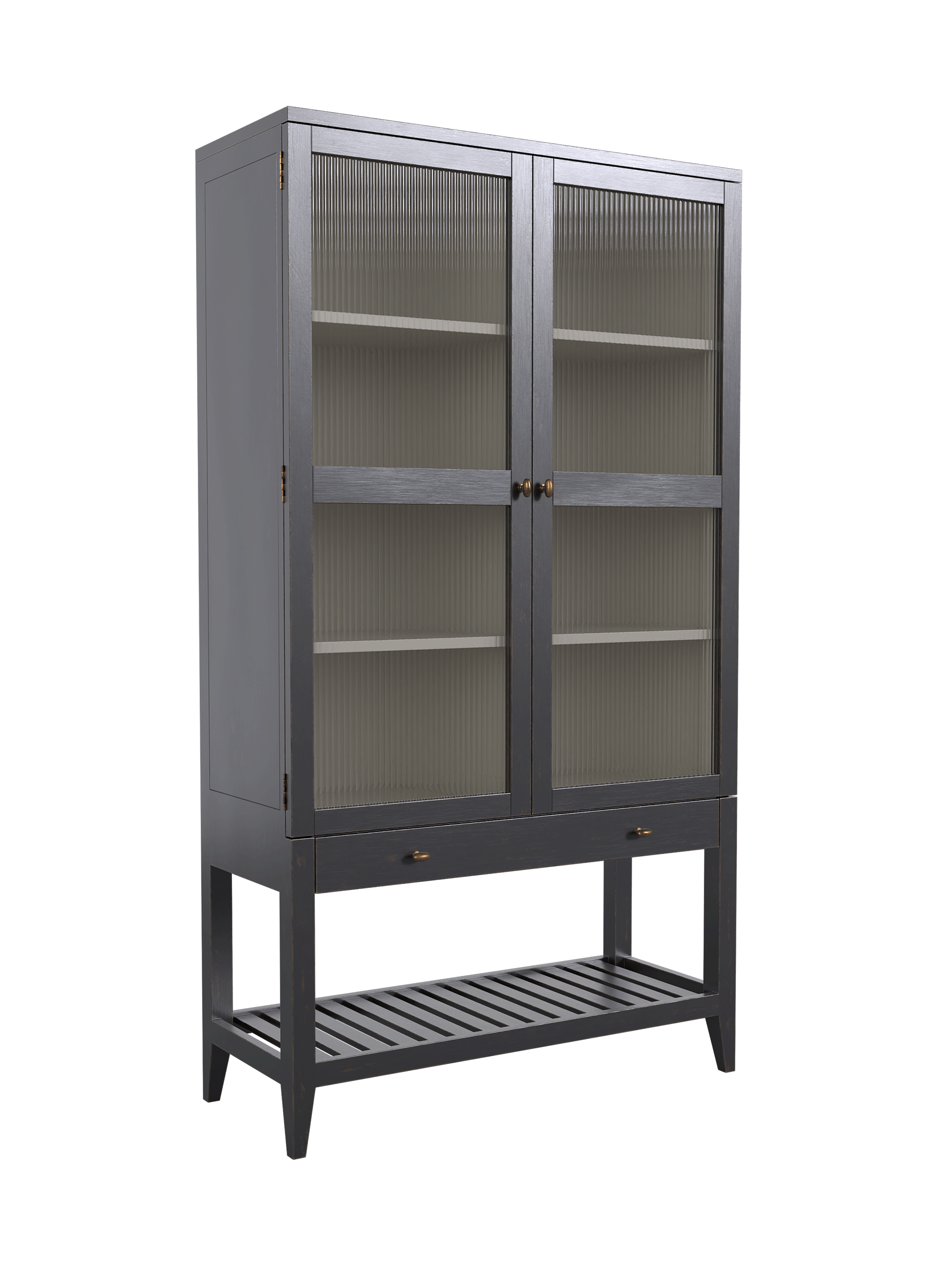 Barwick 2 Door 1 Drawer Glazed Cabinet