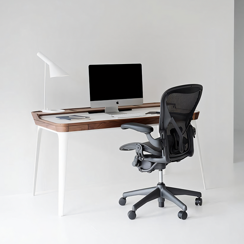 Brannan Office Desk, Wood - height adjustable office desk