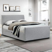 Gray upholstered bed Iconic abode