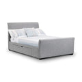 Gray upholstered bed Iconic abode