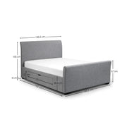 Gray upholstered bed Iconic abode