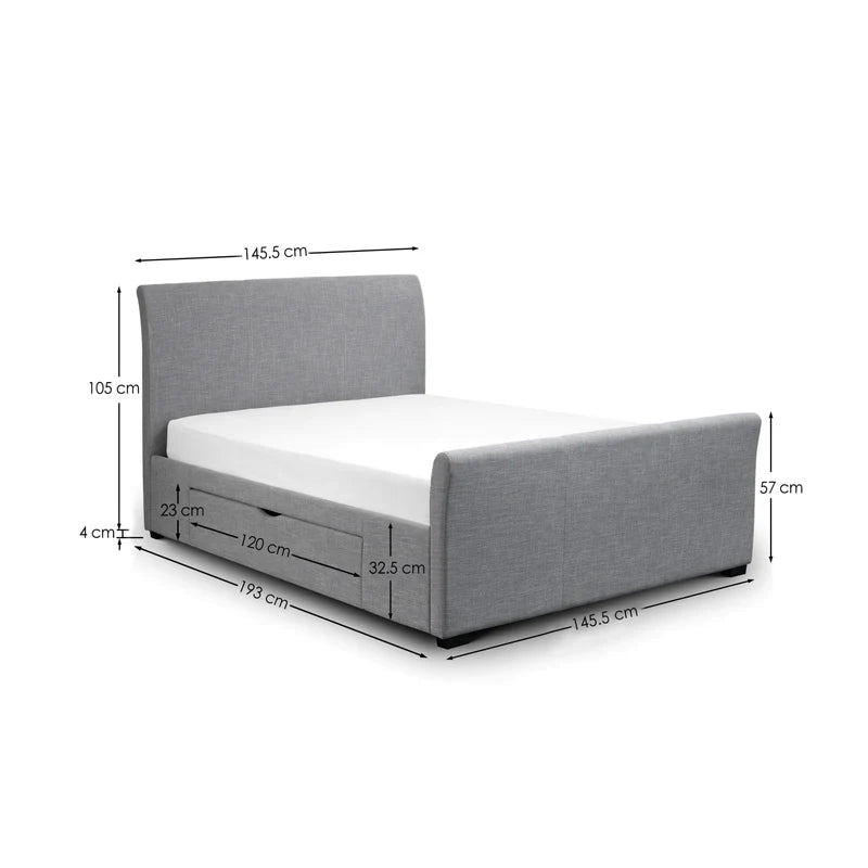 Gray upholstered bed Iconic abode