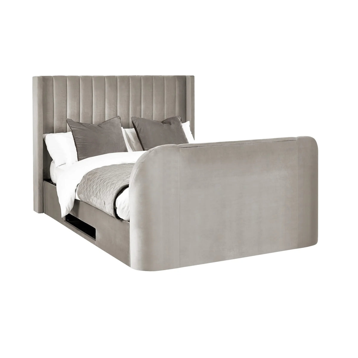 Clara Ottoman TV Bed 135cm - Dark Grey