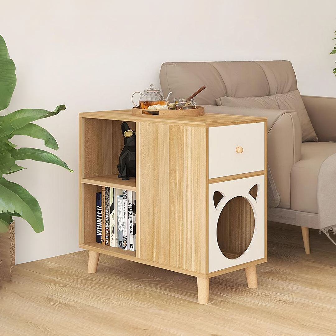 Casali Side Table With Pet House-Weilai Concept-Weilai Concept