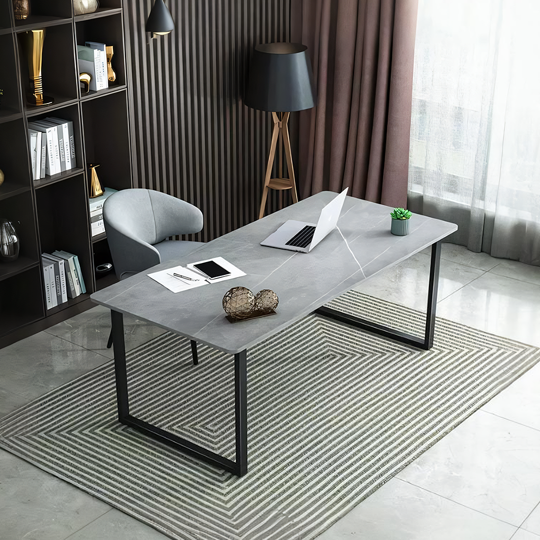 Casson Office Desk, Sintered Stone - office desk chairs for bad backs