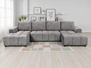 Shanghai Luxury Grey U Shape Corner Sofabed