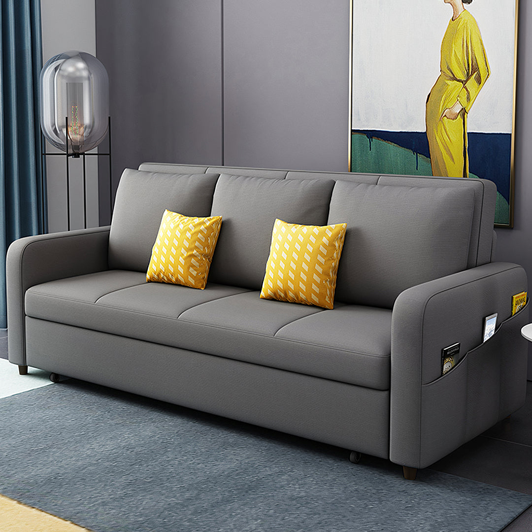 Gabriel Two Seater Sofa Bed, Linen with double sofa bed with storage