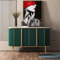 Elec Sideboard, Green & Gold - fully assembled sideboard