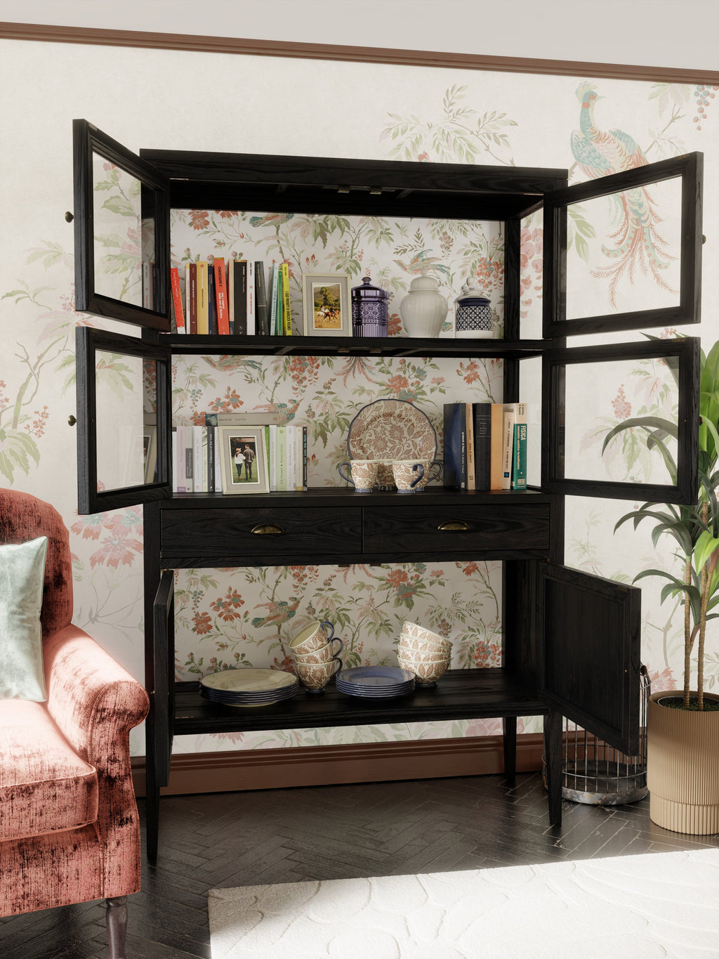 Elmhurst 6 Door 2 Drawer Display Unit