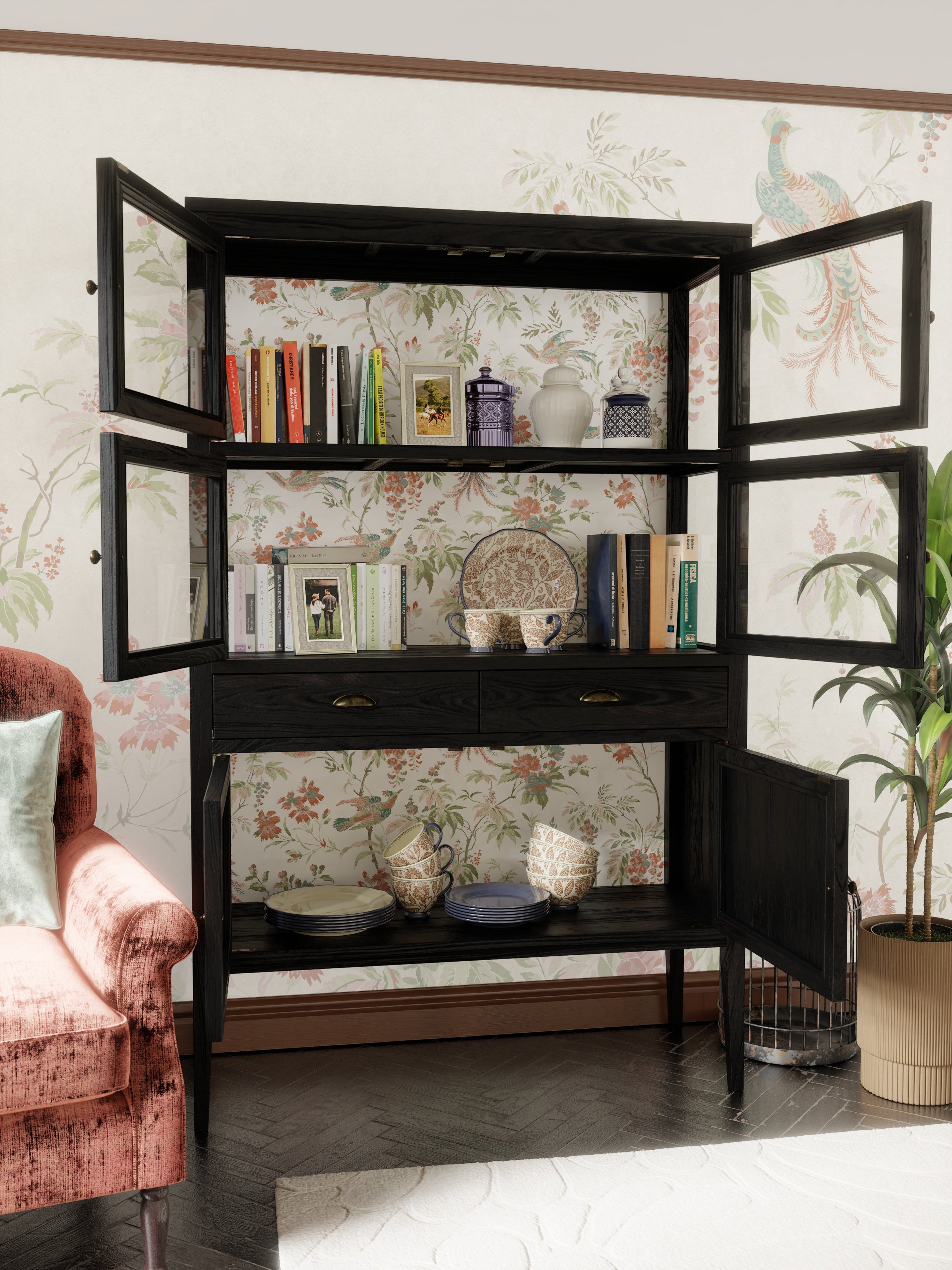 Elmhurst 6 Door 2 Drawer Display Unit
