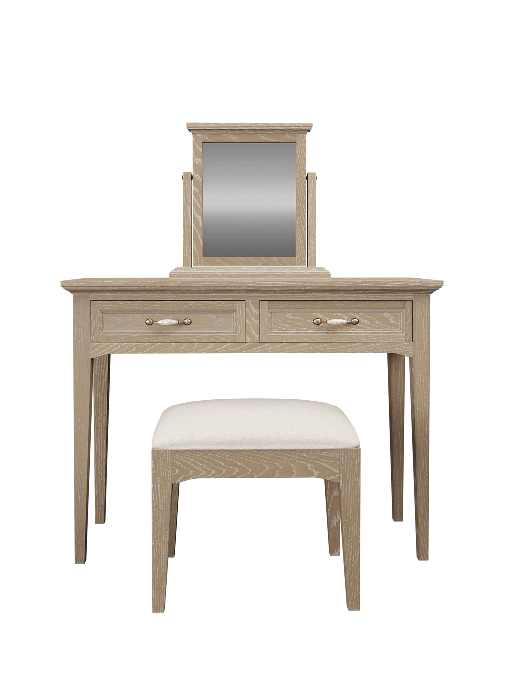 Ennis 2 Drawer Dressing Table, Stool & Mirror Set