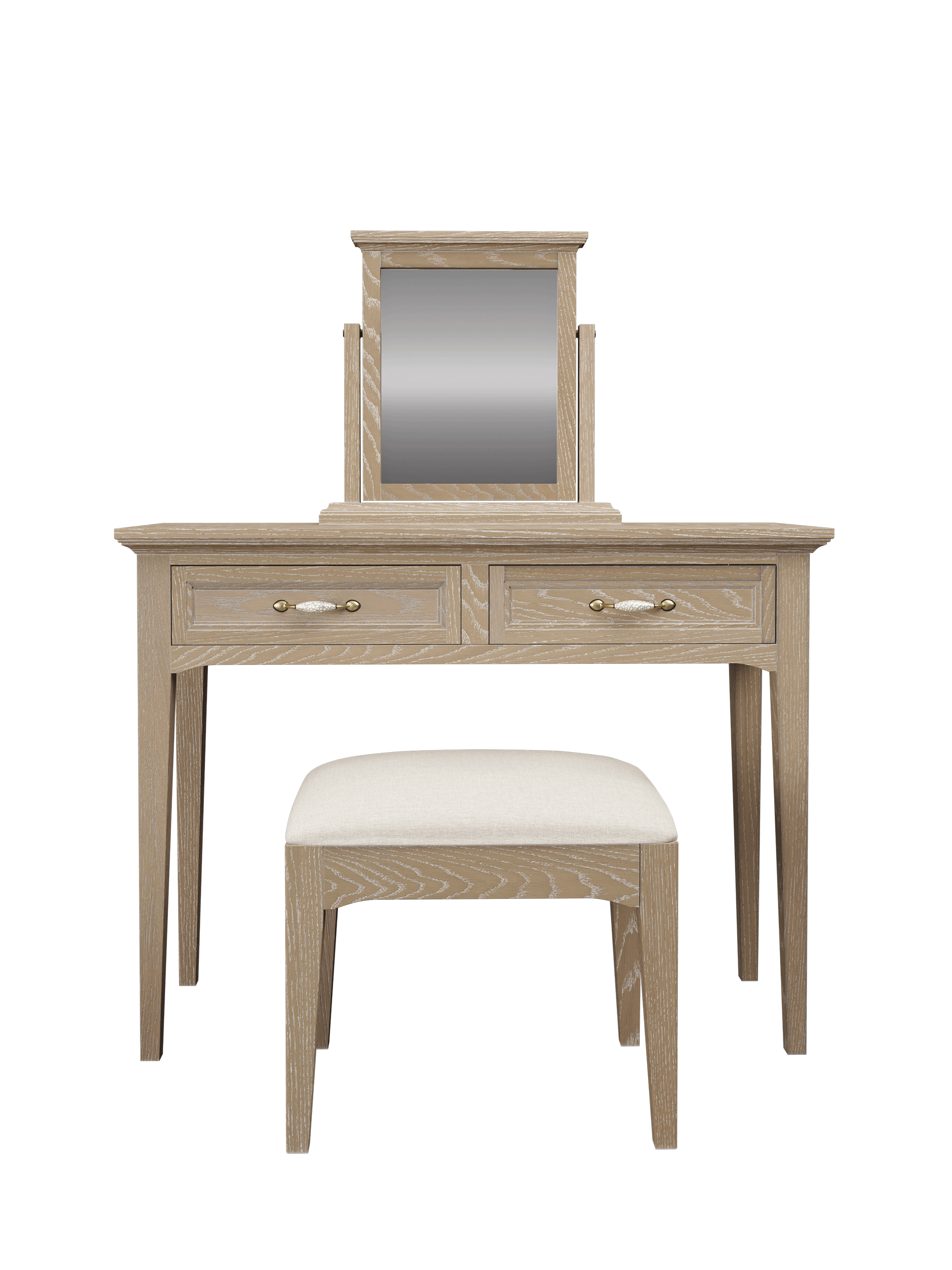 Ennis 2 Drawer Dressing Table, Stool & Mirror Set