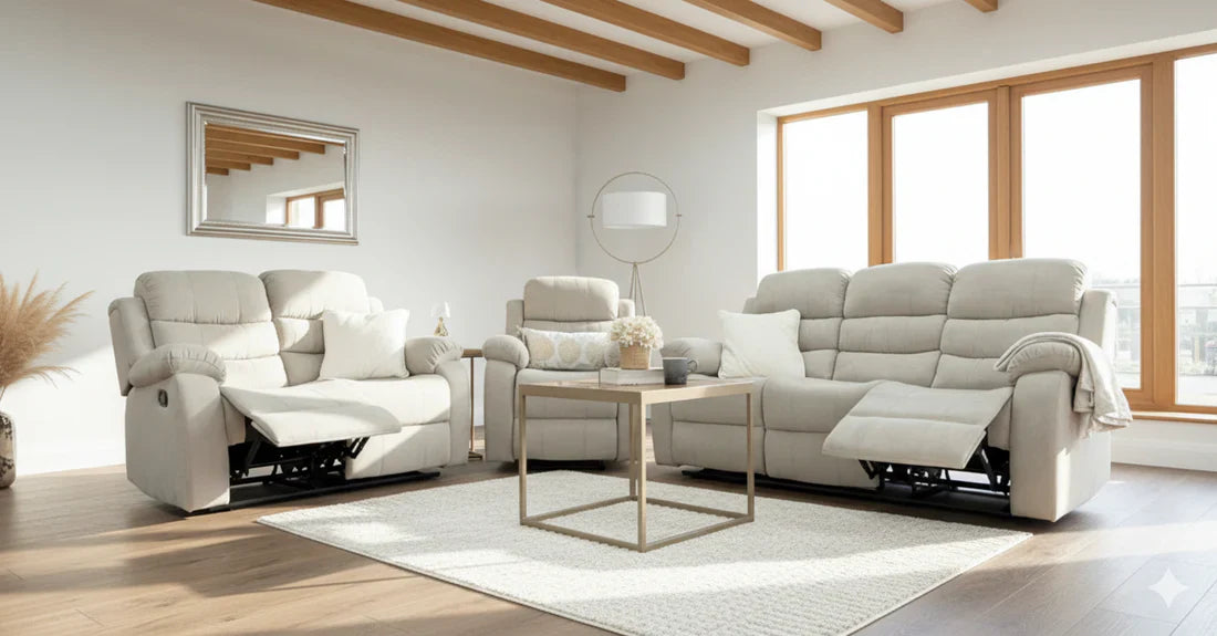 Stanley Manual Recliner Sofa Beige Armchair