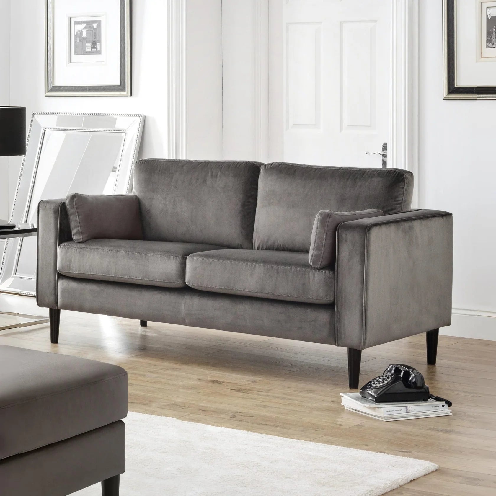 Hayward 2 Seater - Grey Chenille Fabric