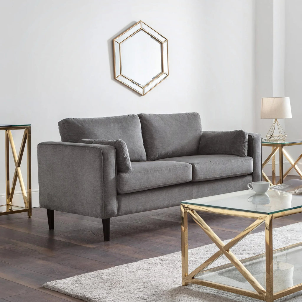 Hayward 3 Seater - Grey Chenille Fabric