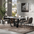 Helix Dining Table Set, Sintered Stone - dining table and 6 chairs
