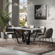 Helix Dining Table Set, Sintered Stone - dining table and 6 chairs