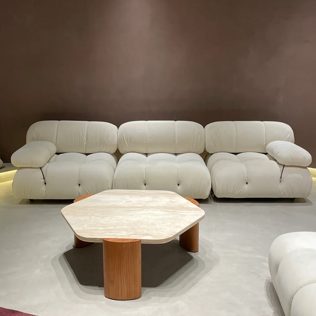 B&B Italia Camaleonda Style Sofa, Three Seater Sofa, Modular Sofa, Velvet with u shaped corner sofa