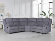 Myra Recliner Sofa Grey Fabric Large Corner