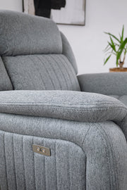 Linden Electric Recliner Sofa Grey Armchair