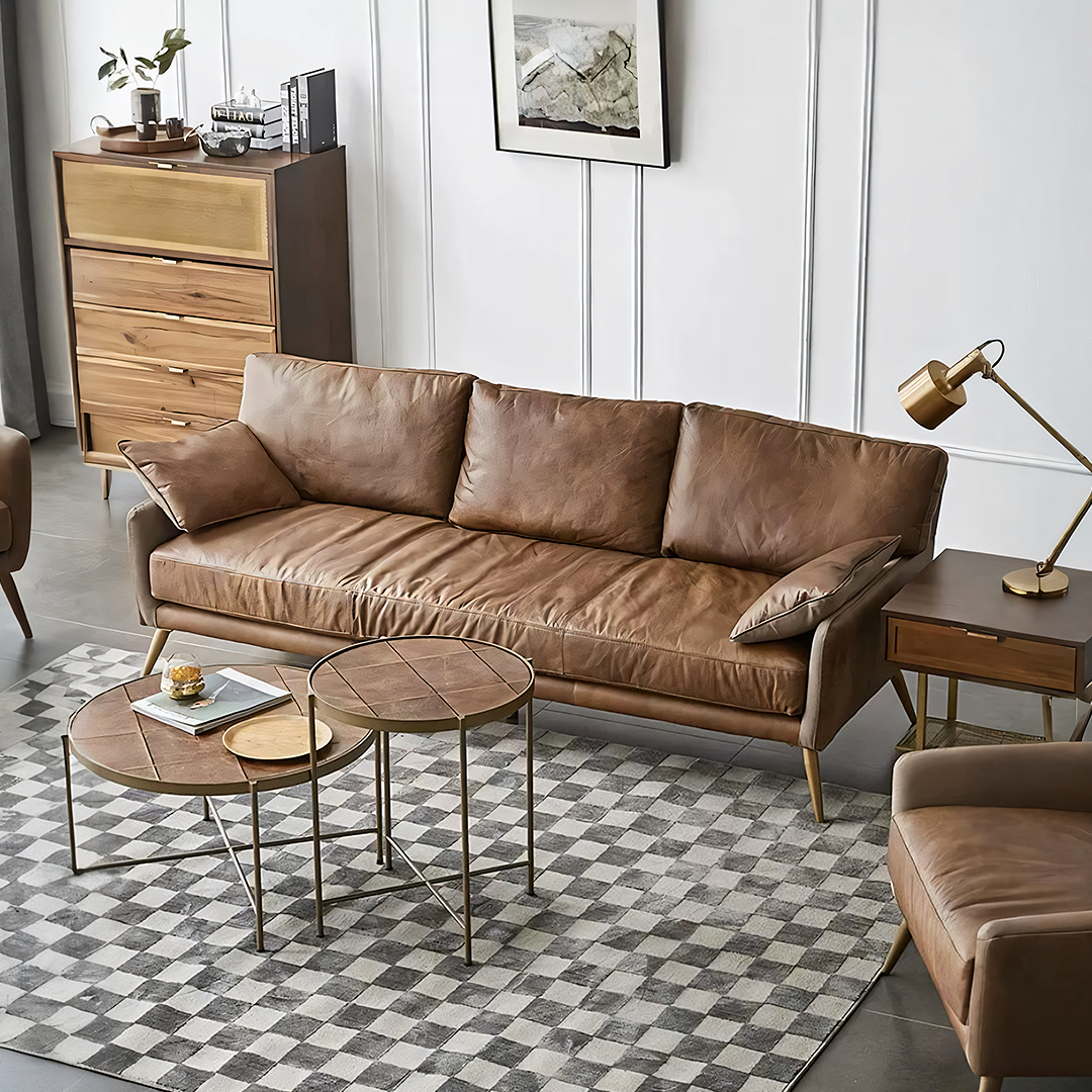 Luna Three Seaters Sofa, Three Seater Corner Sofa, Real Leather in a lifestyle setting with corner sofas