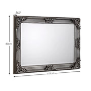 Decorative silver mirror with intricate designs iconic abode