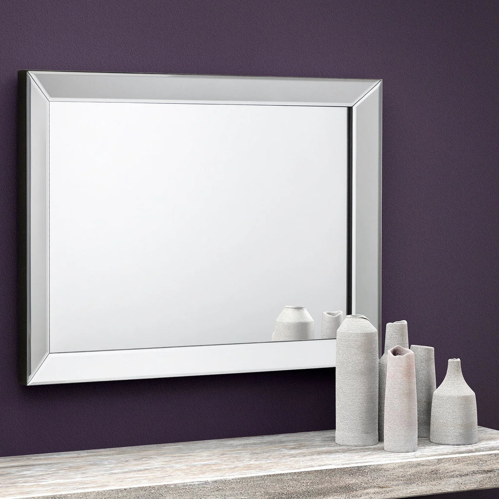 Square mirror with silver frame iconic abode