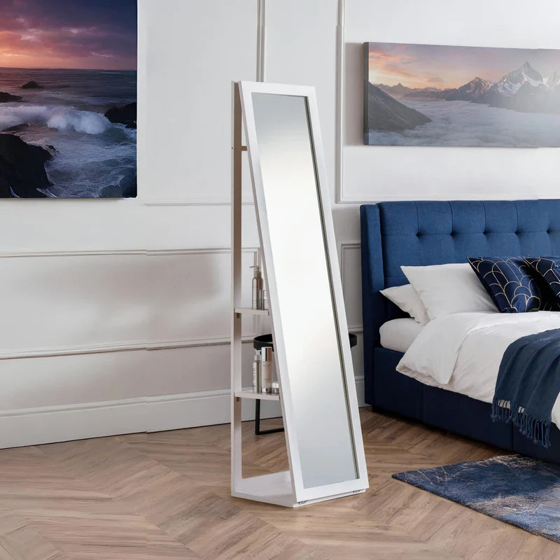 Fresco White Storage Mirror