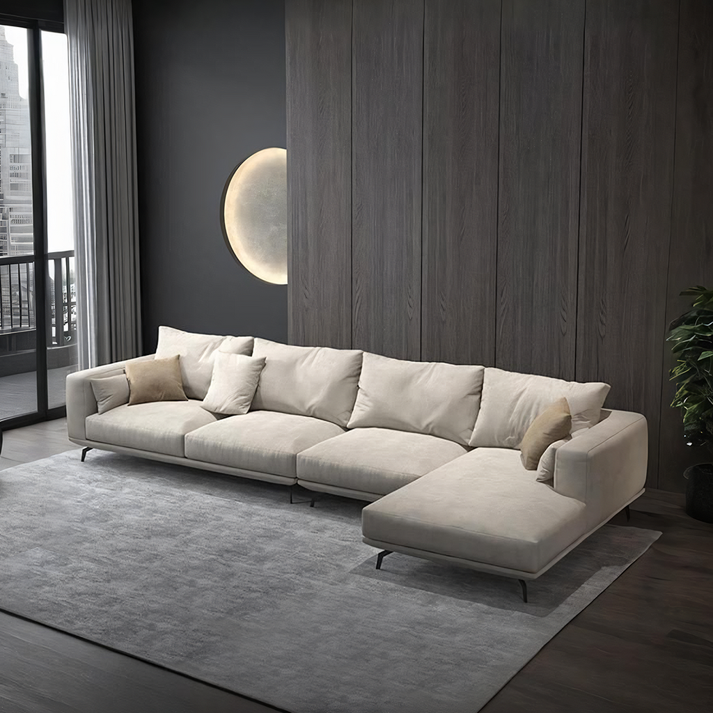 Four Seater Corner Sofa, Leathaire, side view of 7 seat corner sofa