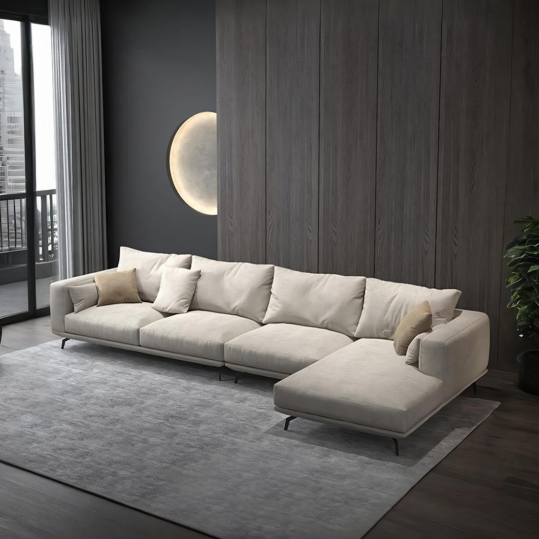 Four Seater Corner Sofa, Leathaire, side view of 7 seat corner sofa