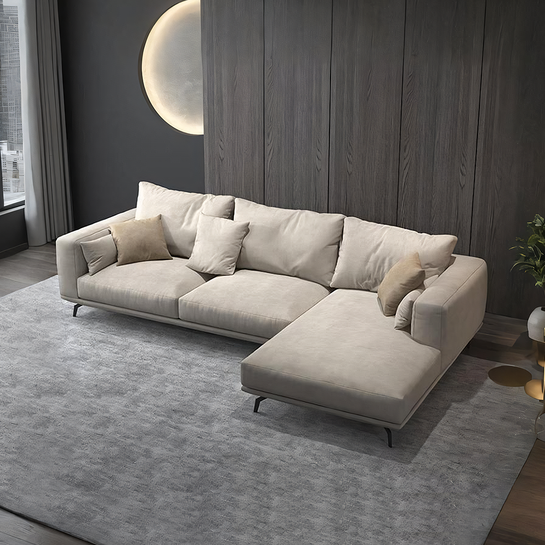 Three Seater Corner Sofa, Leathaire in a lifestyle setting with ex display corner sofa